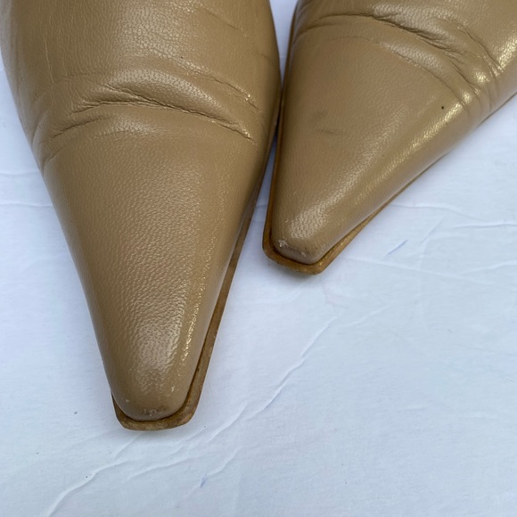 Nude Leather Ankle Straps Pumps Size 7 - Picture 9 of 9